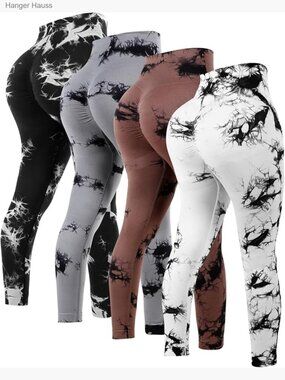 4 Pcs High Waisted Scrunch Butt Lifting Compression Leggings Workout Yoga Pants